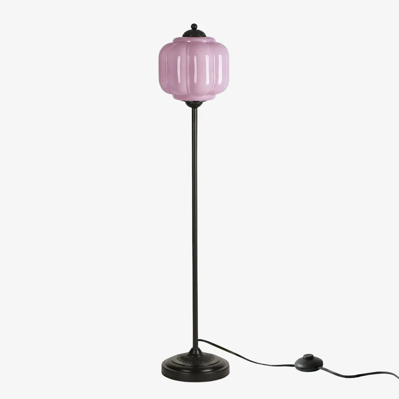 Decoratieve Glazen Pompoen Vloerlamp Retro Organische Stijl Woonkamer Staande Lamp | Sansoti