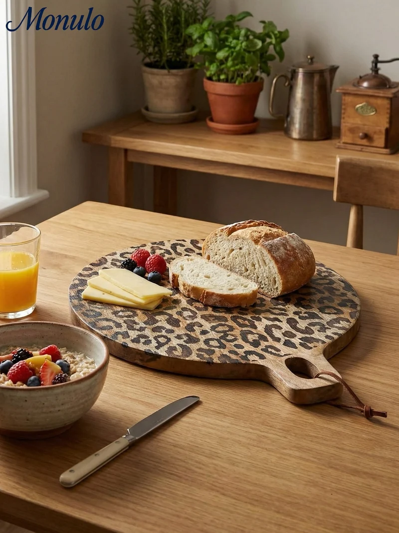 Houten Serveerplank Sapelehout Rond en Vierkant Scandinavisch Design voor Keuken en Tafel | Sansoti