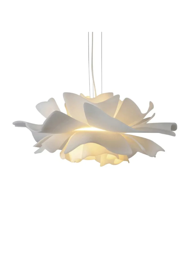 Handgemaakte Acryl Hanglamp Lotus Bloem Wit Scandinavisch Design | Sansoti