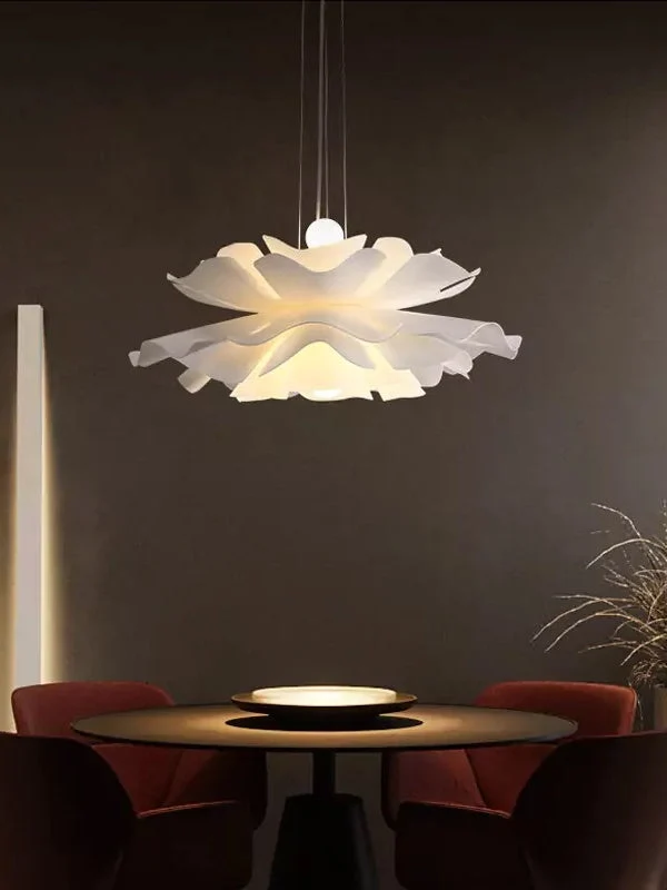 Handgemaakte Acryl Hanglamp Lotus Bloem Wit Scandinavisch Design | Sansoti