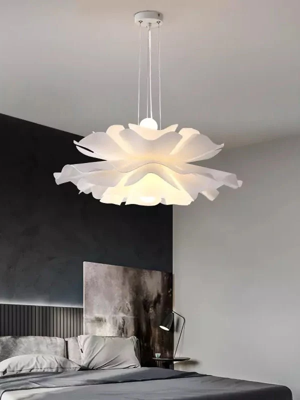 Handgemaakte Acryl Hanglamp Lotus Bloem Wit Scandinavisch Design | Sansoti