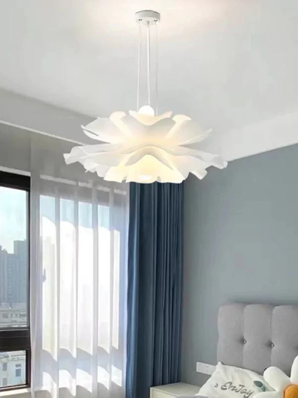 Handgemaakte Acryl Hanglamp Lotus Bloem Wit Scandinavisch Design | Sansoti