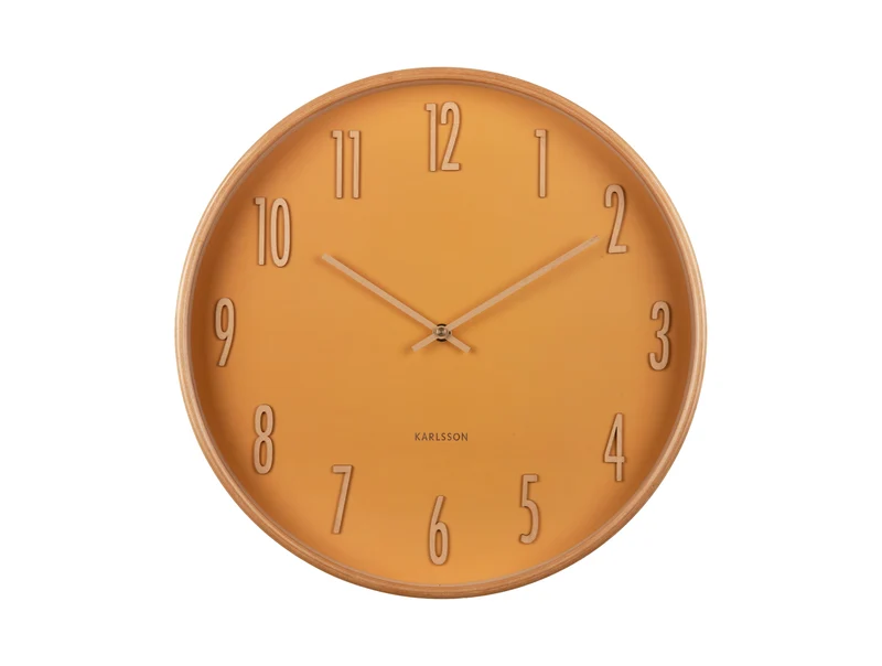 Karlsson Gracil KA5996YE Wanduhr Ockergelb • Geräuschloses Sweep-Werk • Skandinavisches Design