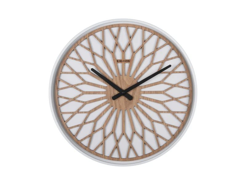 Karlsson Girasol KA6092WH Wanduhr Weiß • Sweep-Uhrwerk • Perforiertes Design