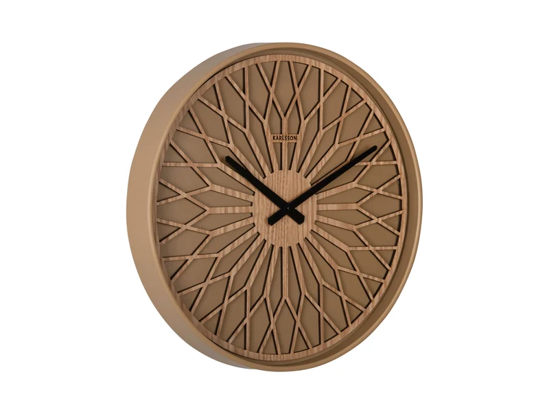 Karlsson Girasol KA6092BR Wanduhr Mokkabraun • Geräuschloses Sweep-Uhrwerk • Dreidimensionales Ausschnitt-Zifferblatt