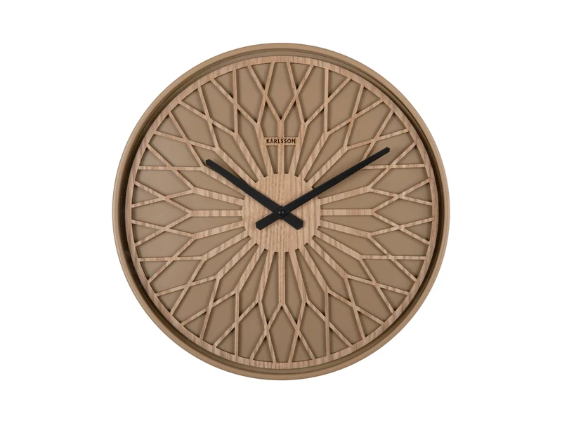 Karlsson Girasol KA6092BR Wanduhr Mokkabraun • Geräuschloses Sweep-Uhrwerk • Dreidimensionales Ausschnitt-Zifferblatt