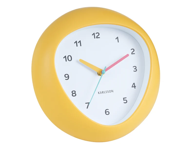 Karlsson Funky Vibes KA6049YE Wanduhr Leuchtendes Gelb • Geräuschloses Sweep-Uhrwerk • Verspieltes Retro-Design