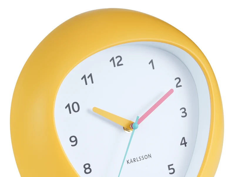 Karlsson Funky Vibes KA6049YE Wanduhr Leuchtendes Gelb • Geräuschloses Sweep-Uhrwerk • Verspieltes Retro-Design