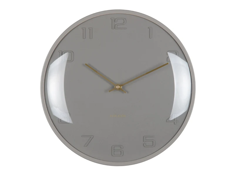 Karlsson Fuerte Dome KA6084GY Wanduhr Claygrau • Sweep-Uhrwerk • Gewölbtes Kuppelglas