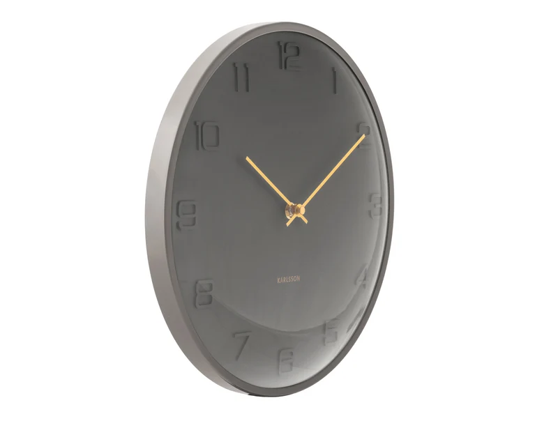 Karlsson Fuerte Dome KA6084GY Wanduhr Claygrau • Sweep-Uhrwerk • Gewölbtes Kuppelglas