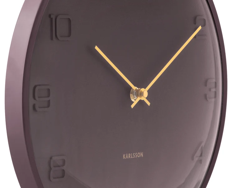 Karlsson Fuerte Dome KA6084BR Wanduhr Erdbraun • Geräuschloses Sweep-Uhrwerk • Erhöhte Domglas-Optik