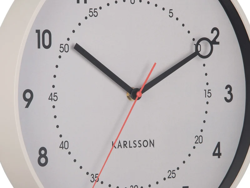 Karlsson Fresco KA6038WG Wanduhr Warmgrau • Geräuschloses Sweep-Uhrwerk • Skandinavisches Design