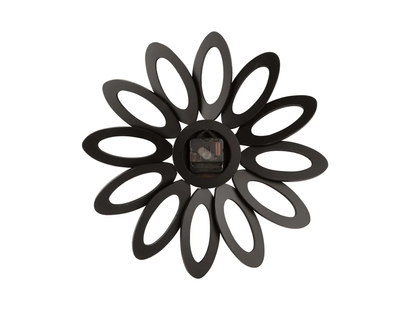 Karlsson Fiore KA5891BK Wanduhr Schwarz • Holzfurnier-Gehäuse • Offenes Zifferblatt
