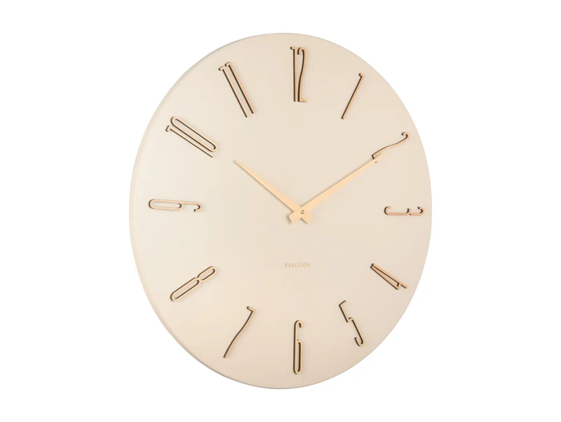 Karlsson Esmerado Large KA6073WH Wanduhr Cremeweiß • Geräuschloses Sweep-Uhrwerk • Elegantes Metalldesign