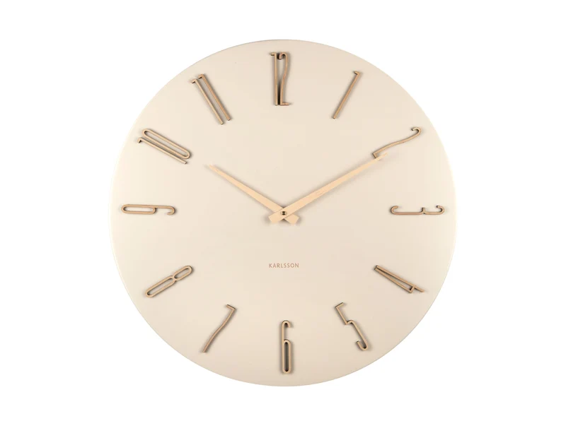Karlsson Esmerado Large KA6073WH Wanduhr Cremeweiß • Geräuschloses Sweep-Uhrwerk • Elegantes Metalldesign