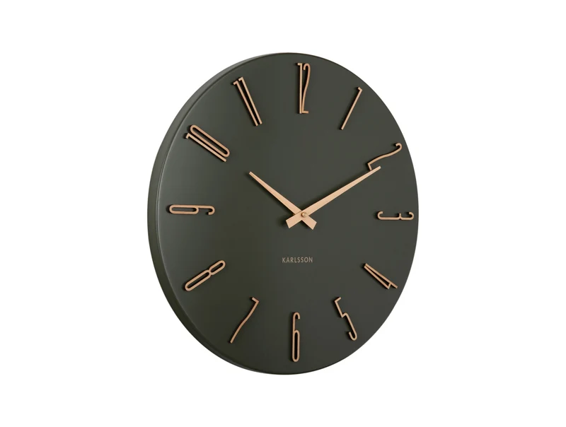 Karlsson Esmerado KA6072GR Wanduhr Luxusgrün • Geräuschloses Sweep-Uhrwerk • Elegantes Metalldesign