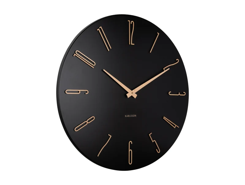 Karlsson Esmerado Large KA6073BK Wanduhr Schwarz • Sweep-Uhrwerk • Offenes Zifferblatt