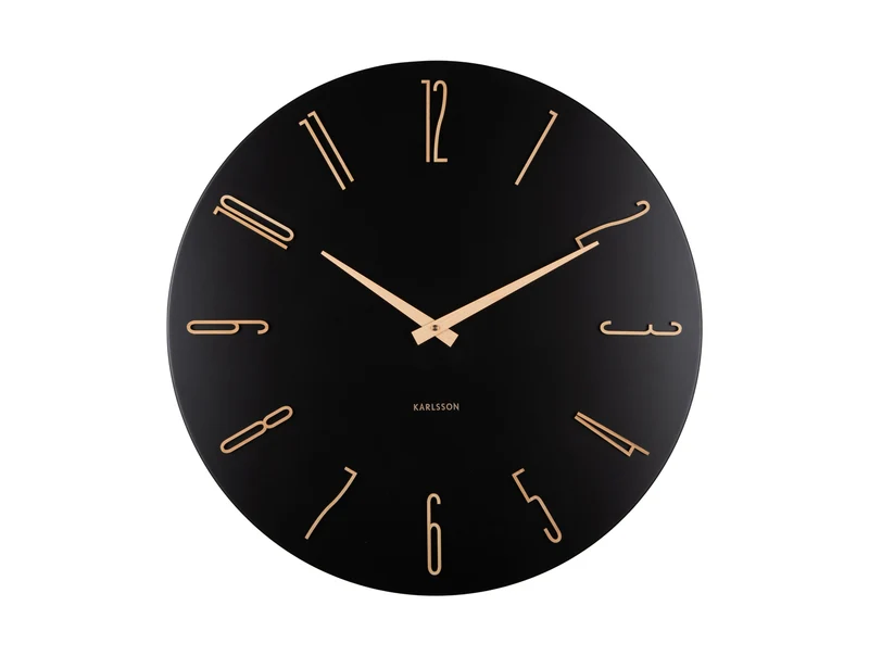 Karlsson Esmerado Large KA6073BK Wanduhr Schwarz • Sweep-Uhrwerk • Offenes Zifferblatt