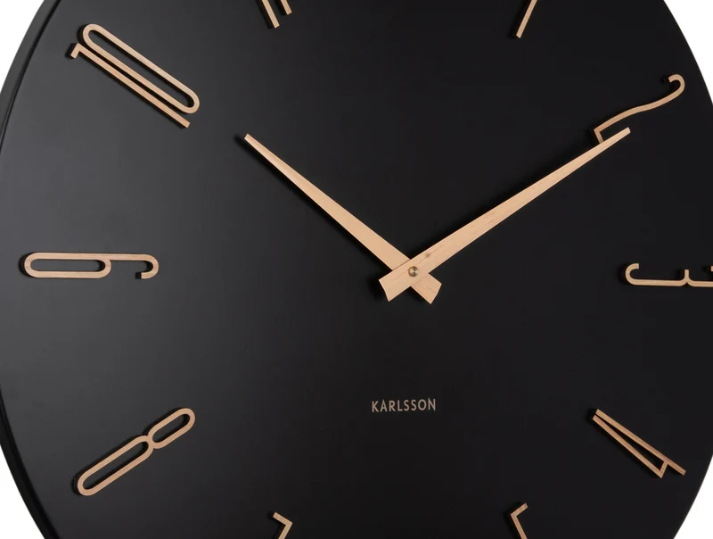 Karlsson Esmerado Large KA6073BK Wanduhr Schwarz • Sweep-Uhrwerk • Offenes Zifferblatt