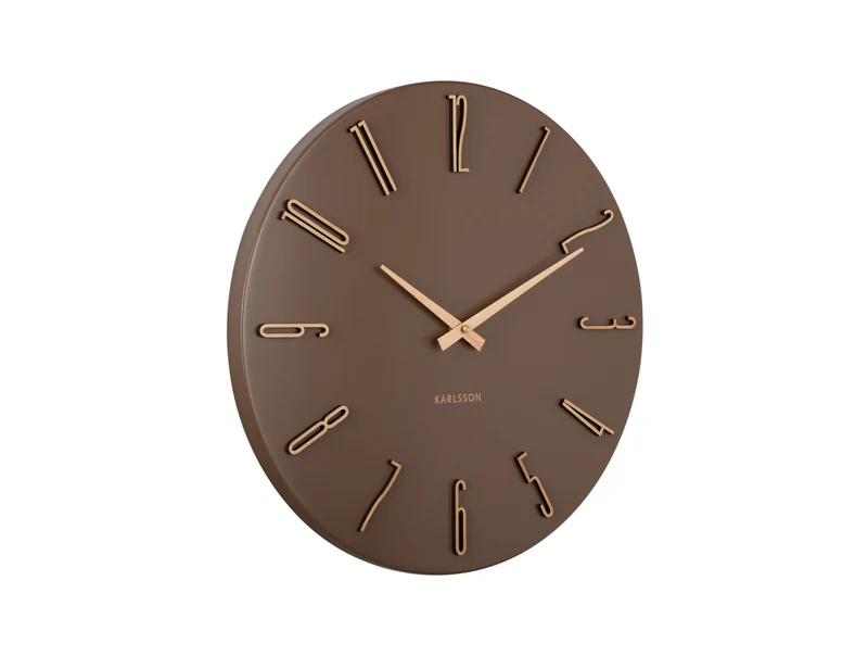 Karlsson Esmerado KA6072BR Wanduhr Mochabraun • Geräuschloses Sweep-Uhrwerk • Elegantes Metalldesign