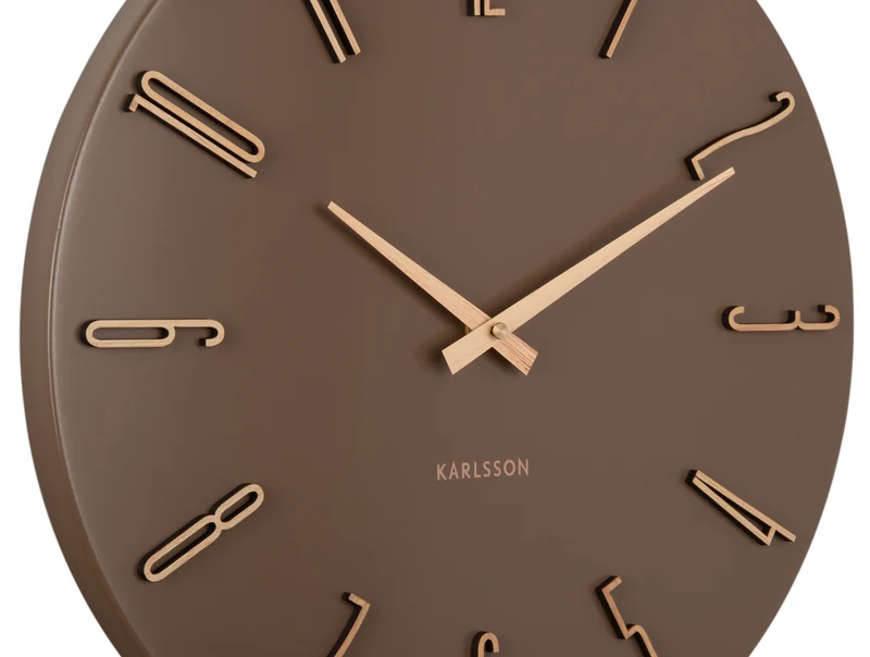 Karlsson Esmerado KA6072BR Wanduhr Mochabraun • Geräuschloses Sweep-Uhrwerk • Elegantes Metalldesign