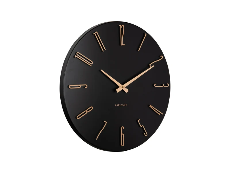 Karlsson Esmerado KA6072BK Wanduhr Schwarz • Geräuschloses Sweep-Werk • Elegantes Metall-Design