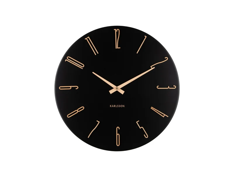 Karlsson Esmerado KA6072BK Wanduhr Schwarz • Geräuschloses Sweep-Werk • Elegantes Metall-Design