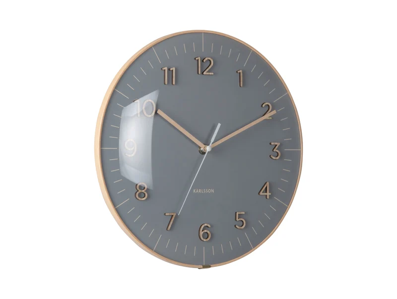 Karlsson Esencia Dome KA6110GY Wanduhr Dunkelgrau • Geräuschloses Sweep-Uhrwerk • Konvexes Frontglas