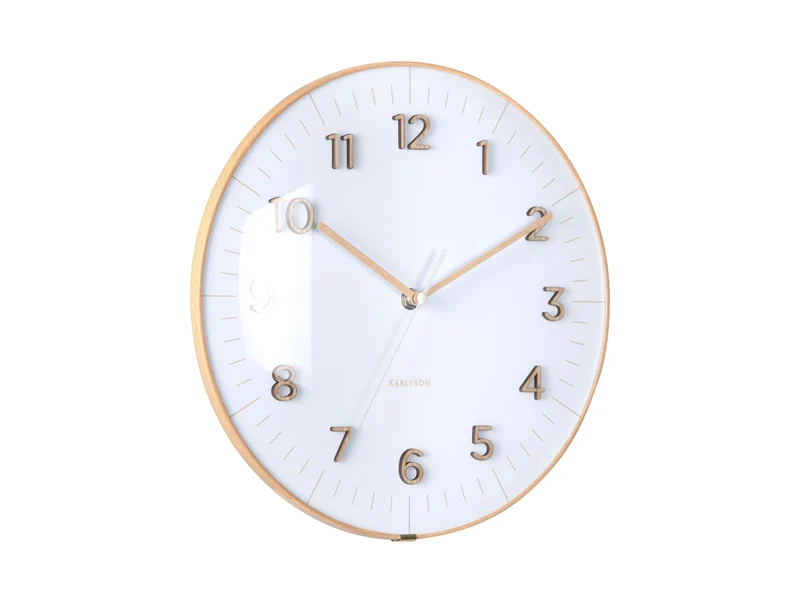 Karlsson Esencia Dome KA6110WH Wanduhr Weiß • Geräuschloses Sweep-Uhrwerk • Gewölbte Glaskuppel