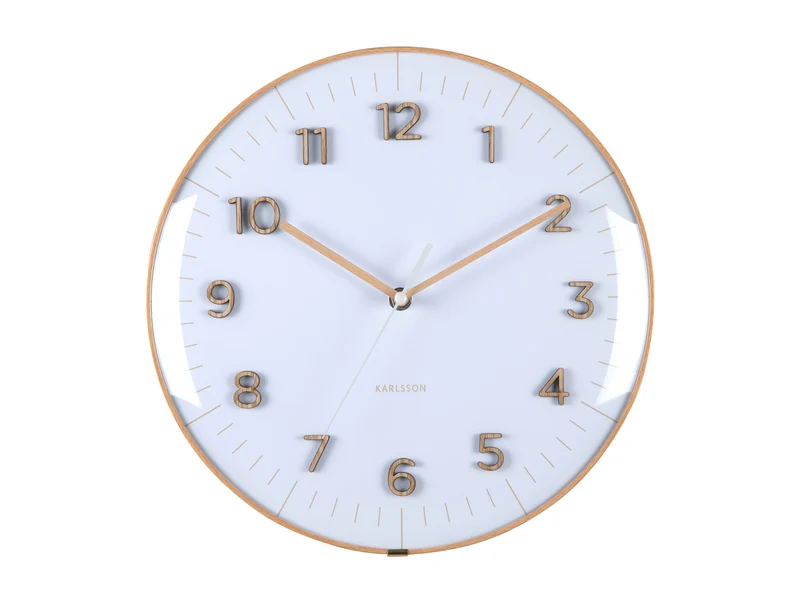 Karlsson Esencia Dome KA6110WH Wanduhr Weiß • Geräuschloses Sweep-Uhrwerk • Gewölbte Glaskuppel