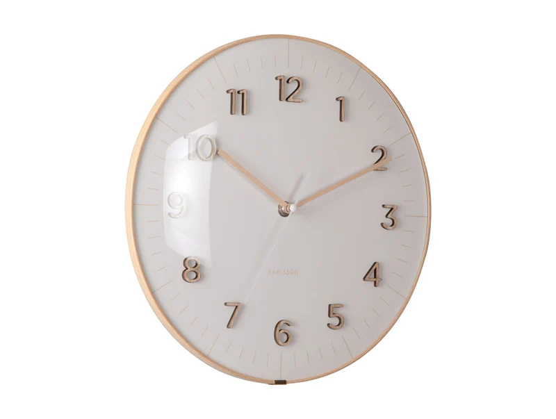 Karlsson Esencia Dome KA6110WG Wanduhr Warmgrau • Geräuschloses Sweep-Uhrwerk • Gewölbtes Glas