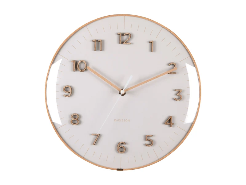 Karlsson Esencia Dome KA6110WG Wanduhr Warmgrau • Geräuschloses Sweep-Uhrwerk • Gewölbtes Glas