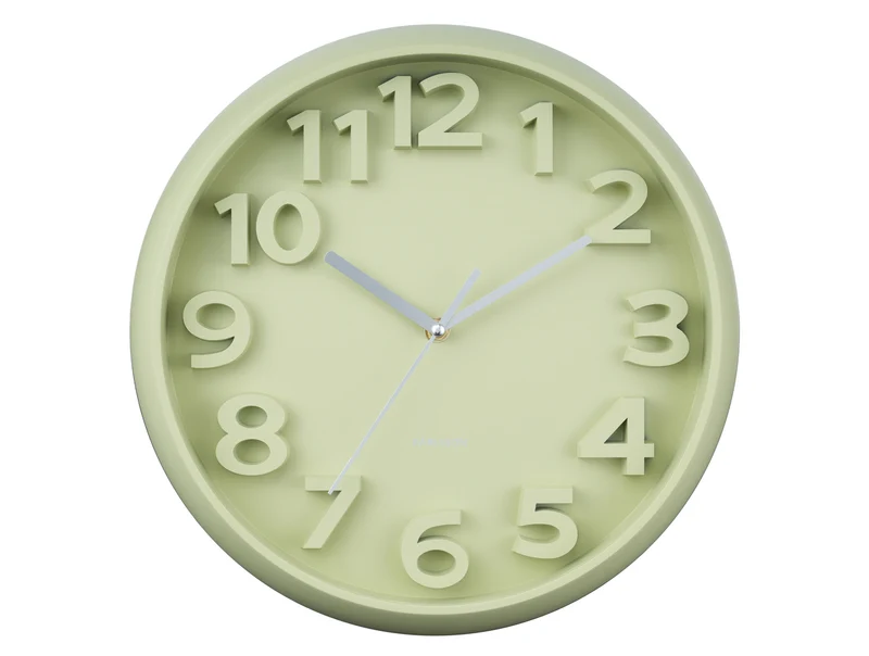 Karlsson Elevated Classic Numbers KA6052GR Wanduhr Teegrün • Geräuschloses Sweep-Uhrwerk • Zeitloses Design
