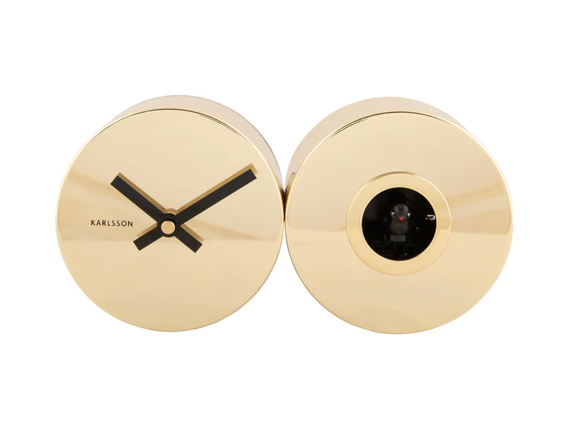 Karlsson Duo Cuckoo Plated KA5789GD Wanduhr Gold • Sweep-Uhrwerk • Kuckucksruf zur vollen Stunde
