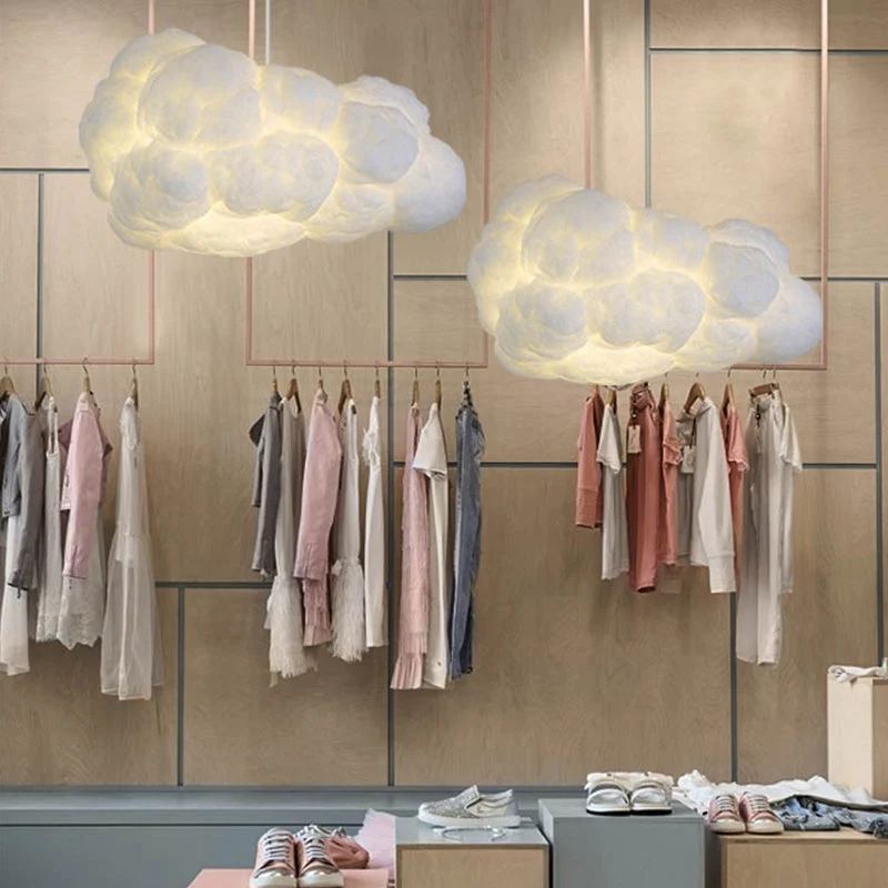 Moderne Wolk Hanglamp – 2 Lichtpunten Witte Plafondlamp voor Slaapkamer | Scandinavisch Design Eetkamerlamp Plafondverlichting Wolkvorm Lampenkap | Sansoti