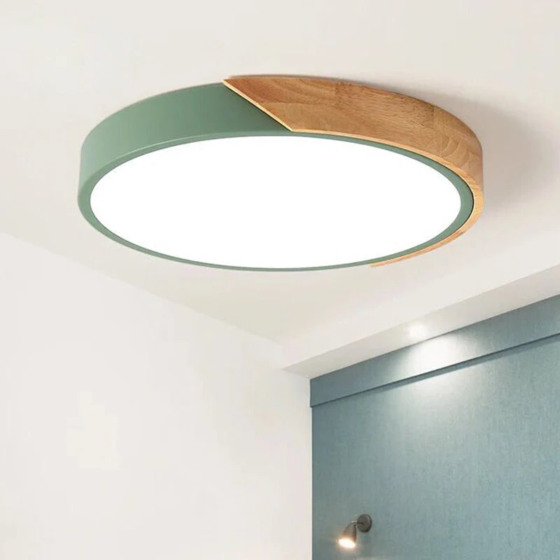 Moderne Plafondlamp Rond Acryl voor Slaapkamer Wit Grijs Groen Roze Geel Blauw Zwart LED Flush Mount Verlichting 30cm 40cm 50cm 60cm | Sansoti