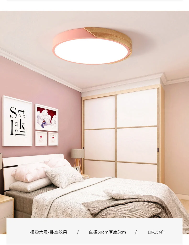 Moderne Plafondlamp Rond Acryl voor Slaapkamer Wit Grijs Groen Roze Geel Blauw Zwart LED Flush Mount Verlichting 30cm 40cm 50cm 60cm | Sansoti