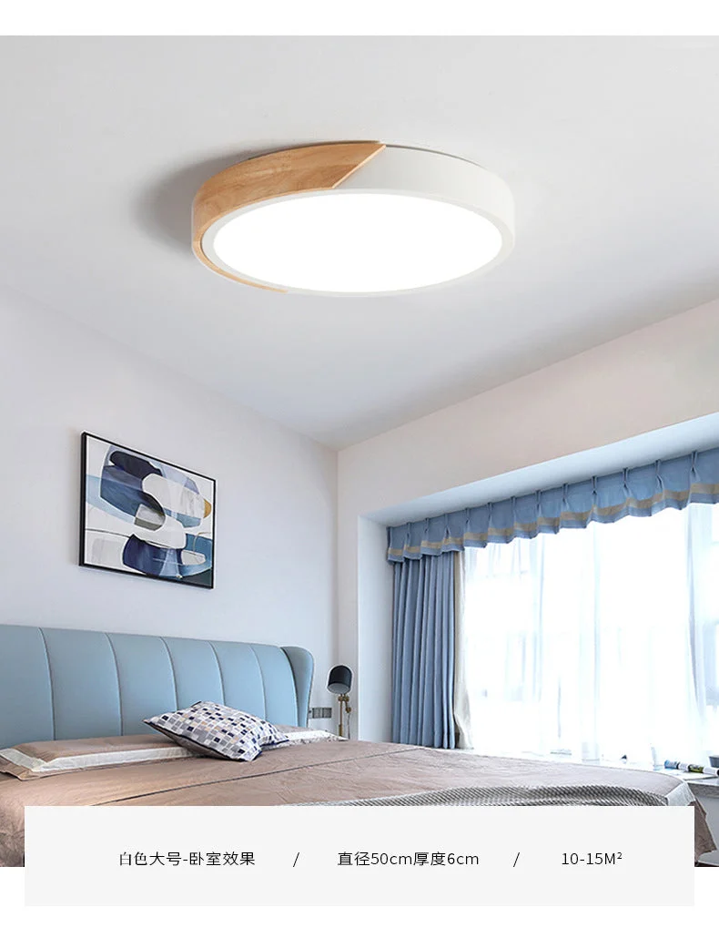 Moderne Plafondlamp Rond Acryl voor Slaapkamer Wit Grijs Groen Roze Geel Blauw Zwart LED Flush Mount Verlichting 30cm 40cm 50cm 60cm | Sansoti