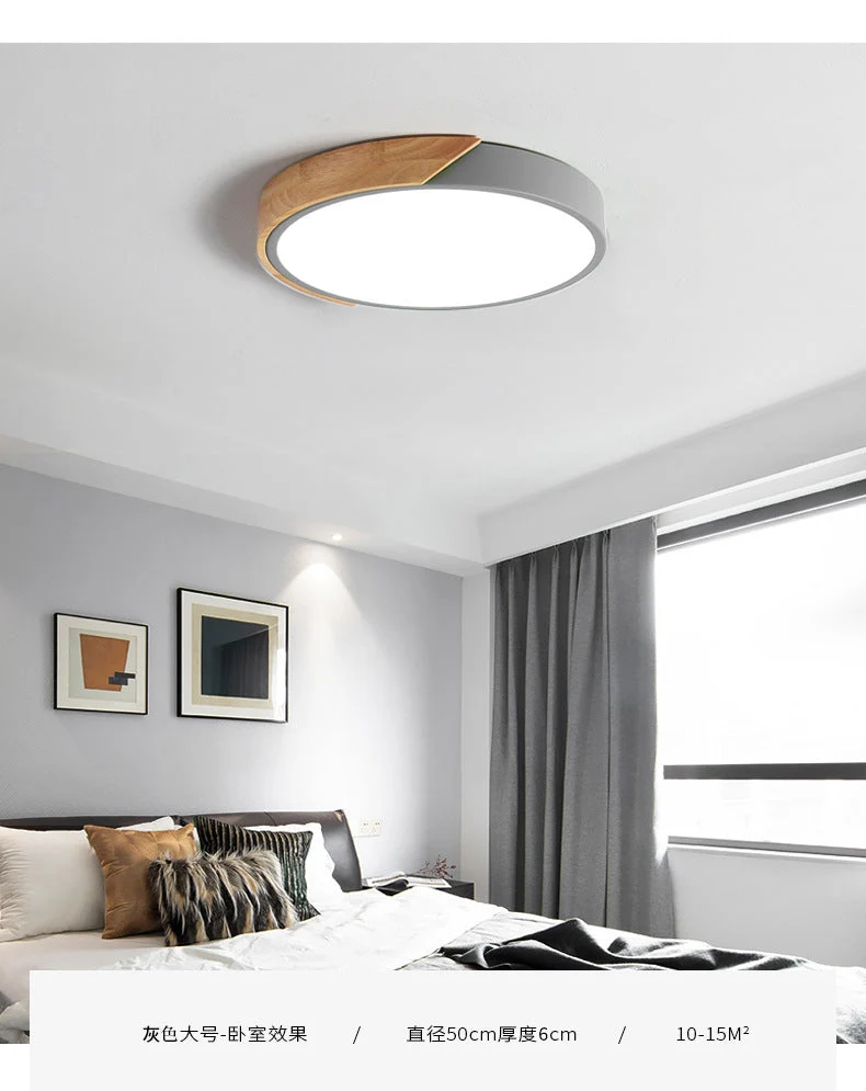 Moderne Plafondlamp Rond Acryl voor Slaapkamer Wit Grijs Groen Roze Geel Blauw Zwart LED Flush Mount Verlichting 30cm 40cm 50cm 60cm | Sansoti
