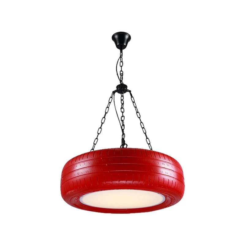 Industriële Hanglamp Autoband Rubber met Ketting voor Bar | Creatieve Verlichting Groen Geel Roze Rood Blauw | Sansoti