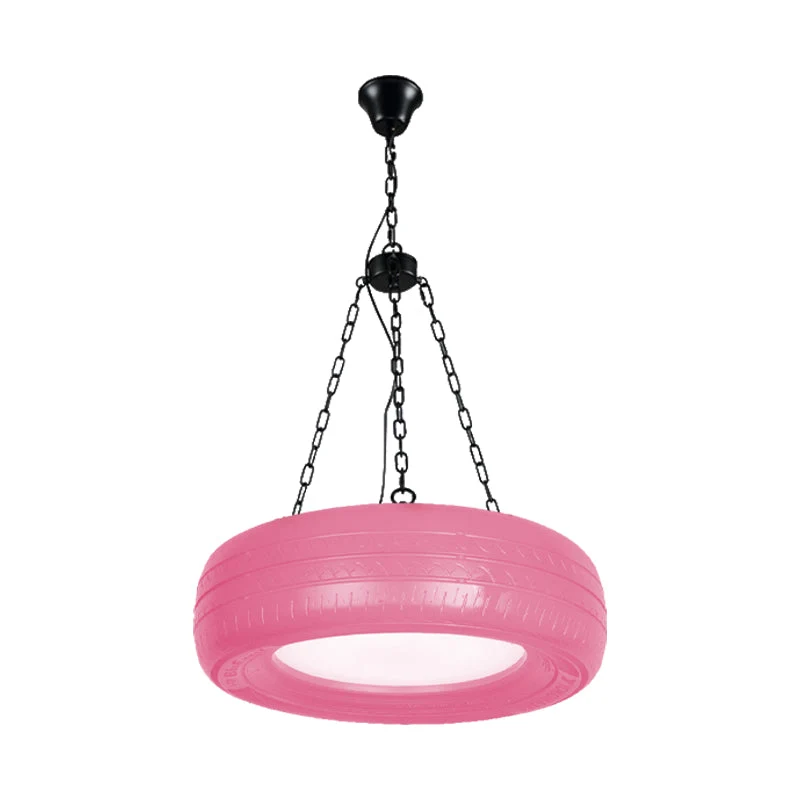 Industriële Hanglamp Autoband Rubber met Ketting voor Bar | Creatieve Verlichting Groen Geel Roze Rood Blauw | Sansoti