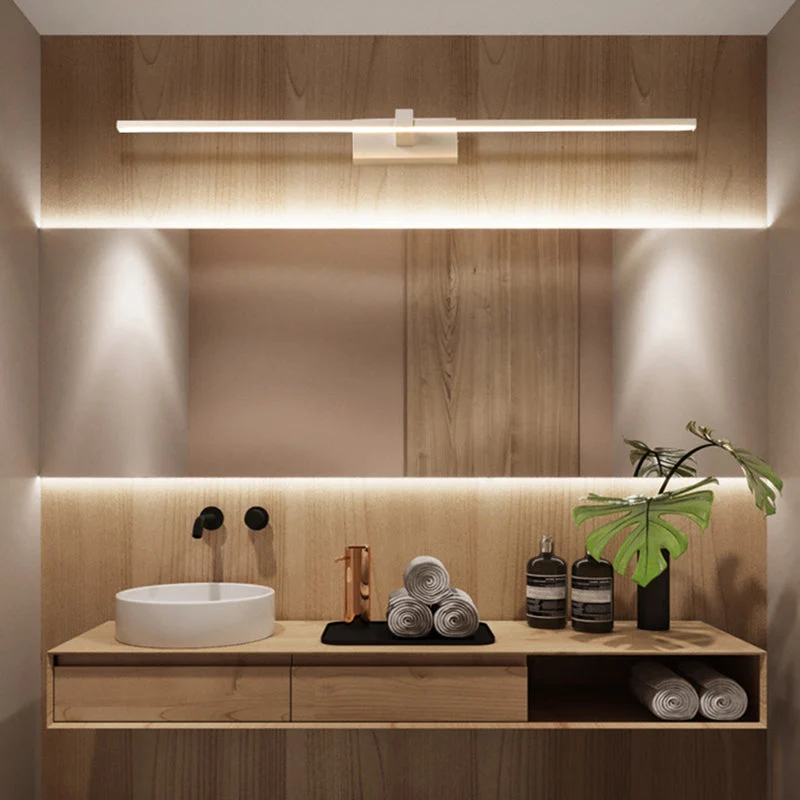 Minimalistische Lineaire LED Wandlamp Metaal Mat Zwart of Wit voor Badkamer Spiegel Strakke Verlichting Modern Design | Sansoti
