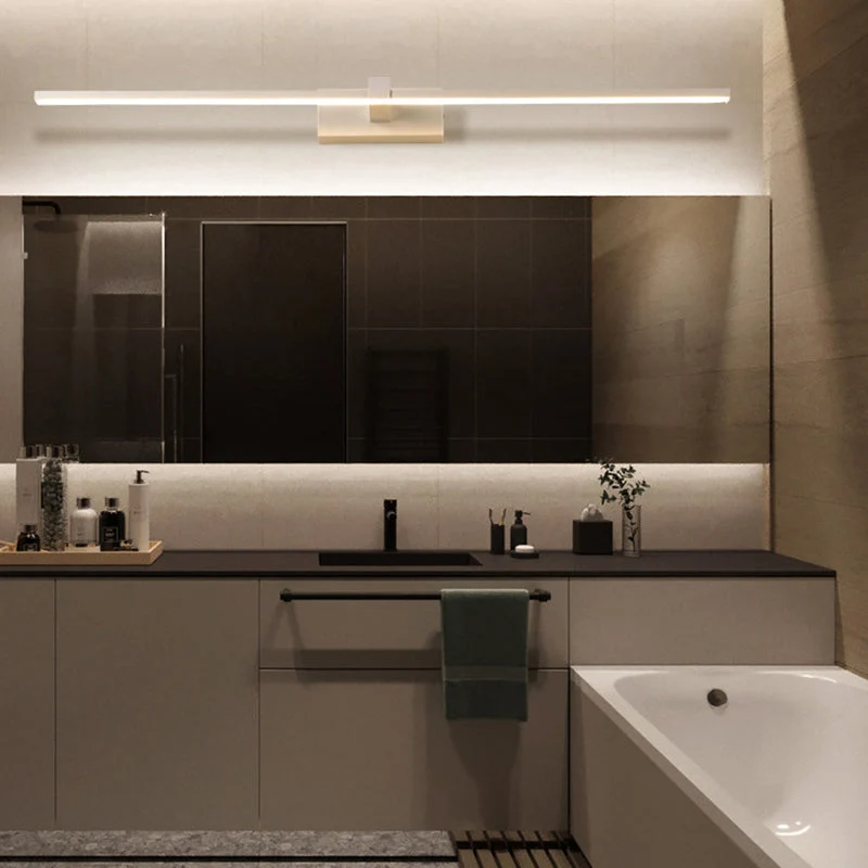 Minimalistische Lineaire LED Wandlamp Metaal Mat Zwart of Wit voor Badkamer Spiegel Strakke Verlichting Modern Design | Sansoti