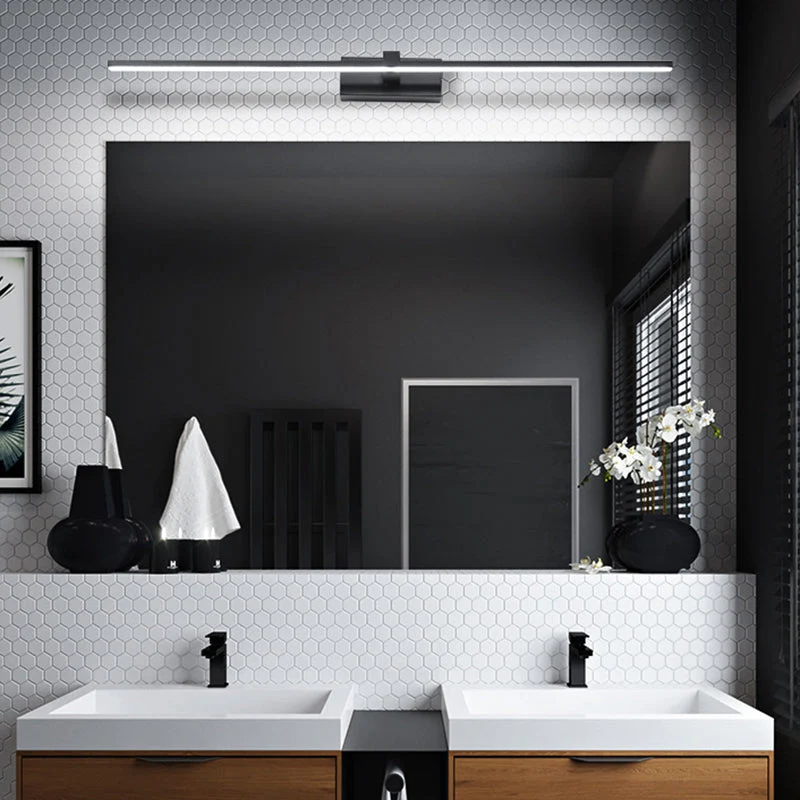 Minimalistische Lineaire LED Wandlamp Metaal Mat Zwart of Wit voor Badkamer Spiegel Strakke Verlichting Modern Design | Sansoti