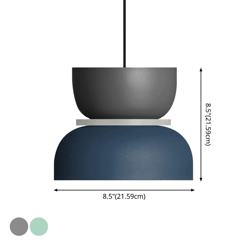 Moderne Hanglamp Macaron LED Metalen Kom Ø18-30cm Geel Roze Grijs Groen Blauw Oranje | Sansoti
