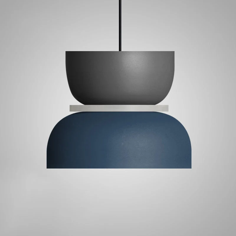 Moderne Hanglamp Macaron LED Metalen Kom Ø18-30cm Geel Roze Grijs Groen Blauw Oranje | Sansoti