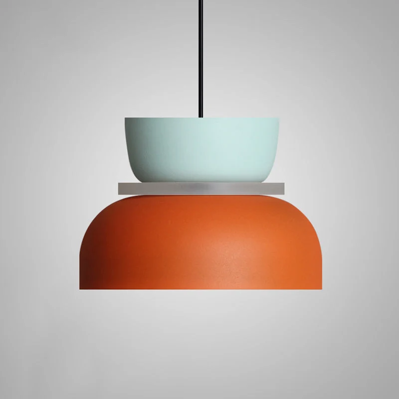 Moderne Hanglamp Macaron LED Metalen Kom Ø18-30cm Geel Roze Grijs Groen Blauw Oranje | Sansoti