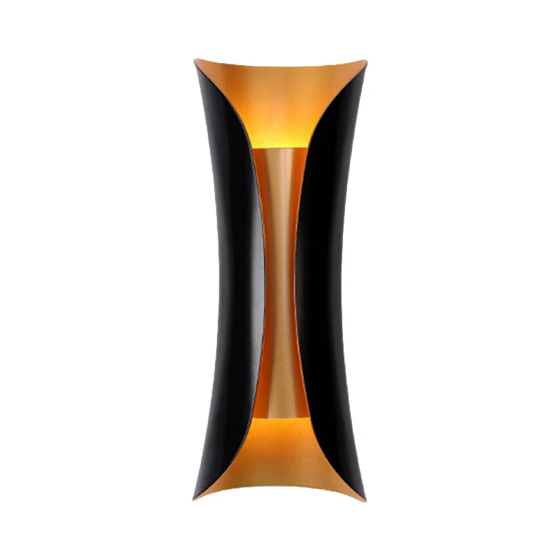 Moderne Wandlamp Zwart Metaal 2 Lichtpunten Gebogen Ontwerp 33cm 53cm 76cm | Sansoti