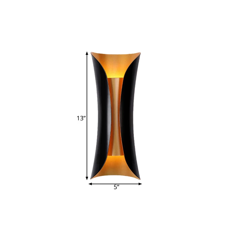 Moderne Wandlamp Zwart Metaal 2 Lichtpunten Gebogen Ontwerp 33cm 53cm 76cm | Sansoti