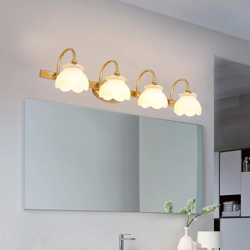 Traditionele Wandlamp Badkamerspiegel Verlichting LED Messing 2/3/4 Lichtpunten | Sansoti